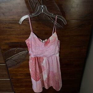BNWOT Roxy Pink and White Spaghetti Strap Dress